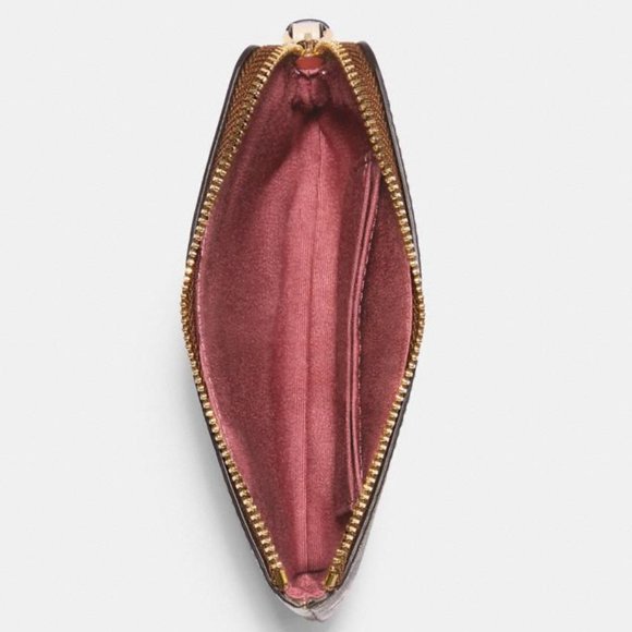 Coach Corner Zip Wristlet signs canvas Evergreen Floral - Picture 2 of 3